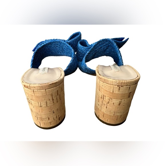 CASADEI Blue Raffia Sandle Mules, Size 40. Italian Made. Leather. EUC! - Picture 8 of 10